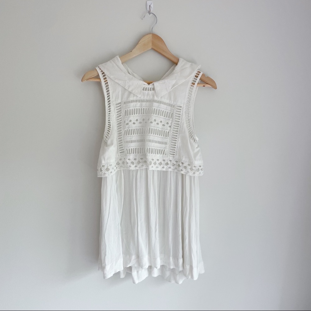 Free People Twice As Nice Gauzy Twofer Tunic Top